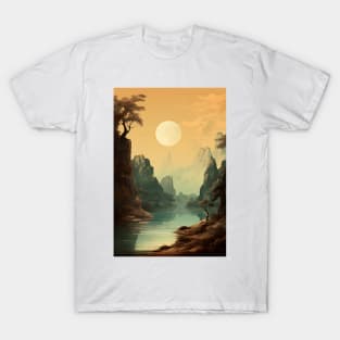 Glowing Horizon Vintage Nature Aesthetic Art T-Shirt